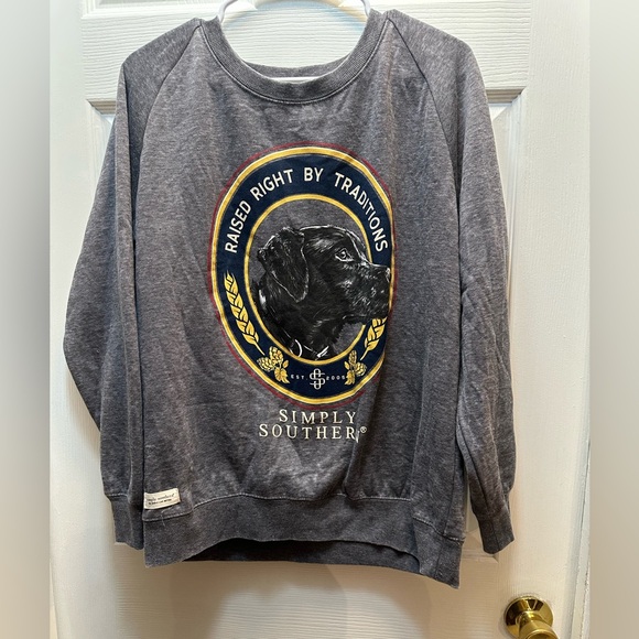 Simply Southern Other - Simply Southern Men’s Gray Pullover Sweatshirt - Raised Right By Traditions